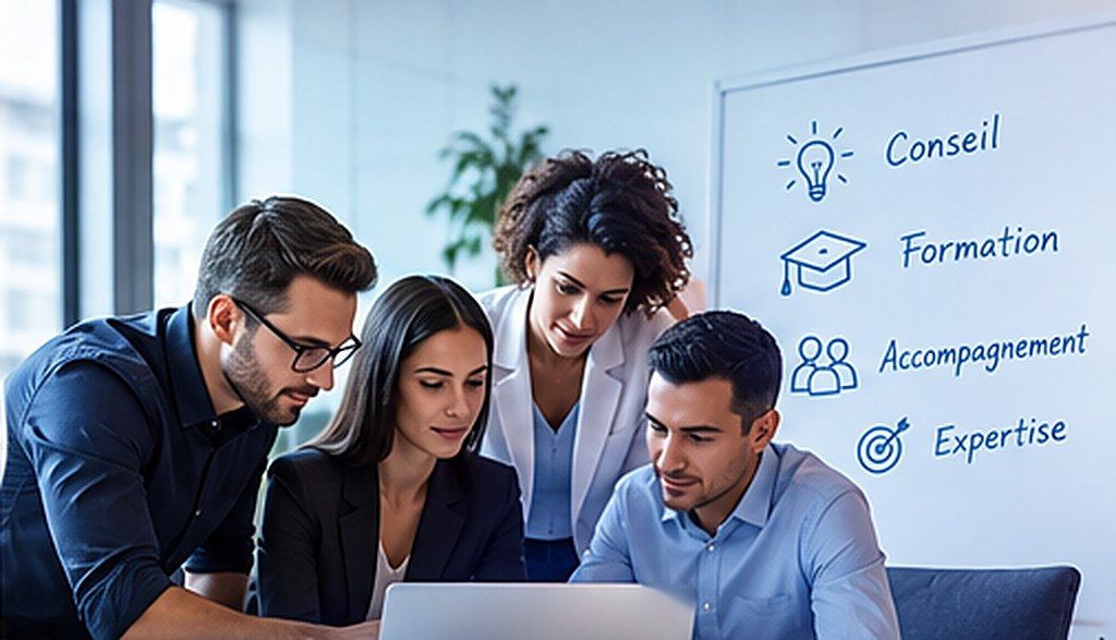 Équipe de consultants au travail